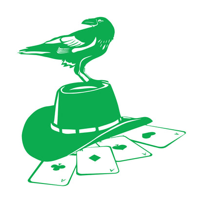 Wall Stickers Paster Paper Playing Card Games Poker Raven Hat Removable Without Leaving Glue