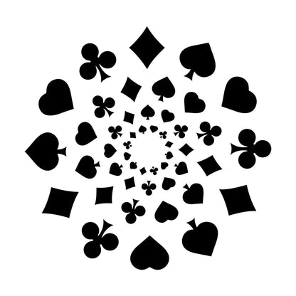 Wall Vinyl Sticker Decor Playing Card Poker Gambling Gambler Game Room Self Adhesive