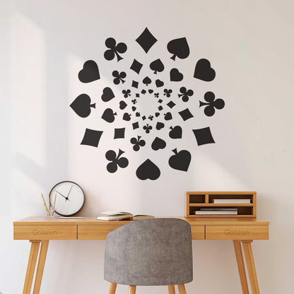 Wall Vinyl Sticker Decor Playing Card Poker Gambling Gambler Game Room Self Adhesive