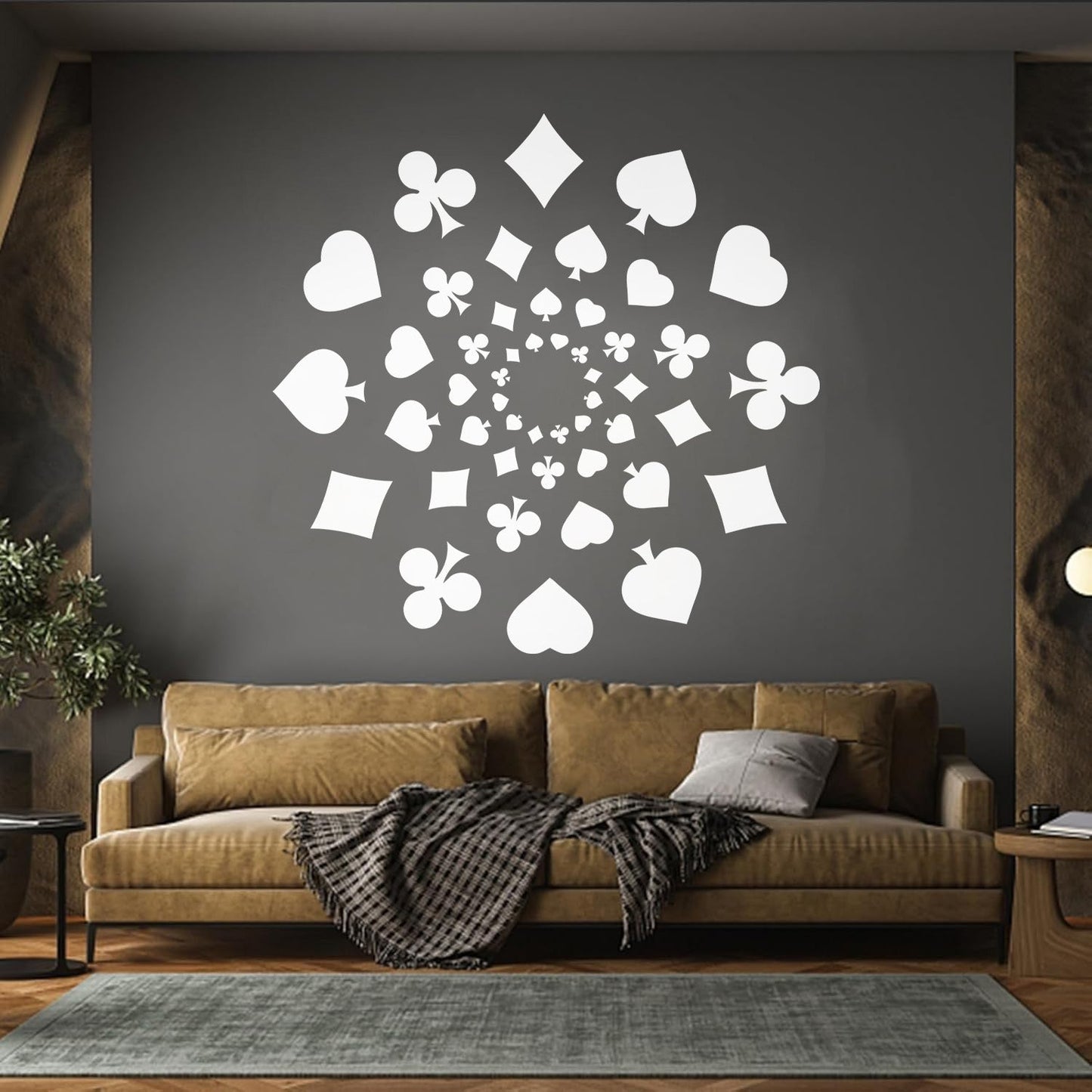 Wall Vinyl Sticker Decor Playing Card Poker Gambling Gambler Game Room Self Adhesive