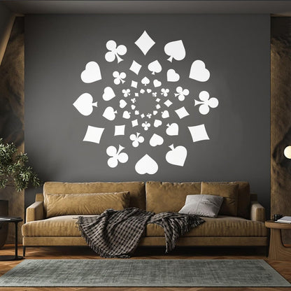 Wall Vinyl Sticker Decor Playing Card Poker Gambling Gambler Game Room Self Adhesive