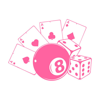 Fine Carving Stickers Playing Cards Billiards Gambling Casino Do Not Damage The Wall Surface