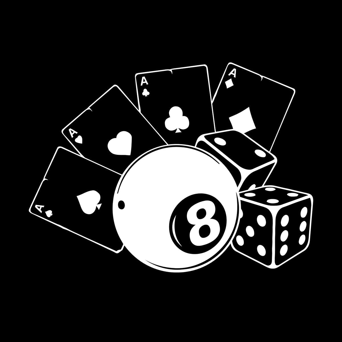 Fine Carving Stickers Playing Cards Billiards Gambling Casino Do Not Damage The Wall Surface