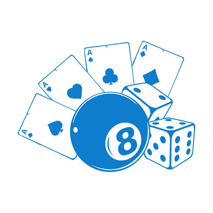 Fine Carving Stickers Playing Cards Billiards Gambling Casino Do Not Damage The Wall Surface