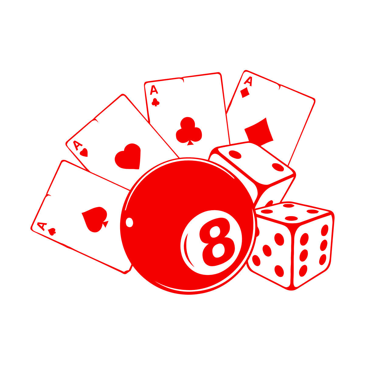 Fine Carving Stickers Playing Cards Billiards Gambling Casino Do Not Damage The Wall Surface