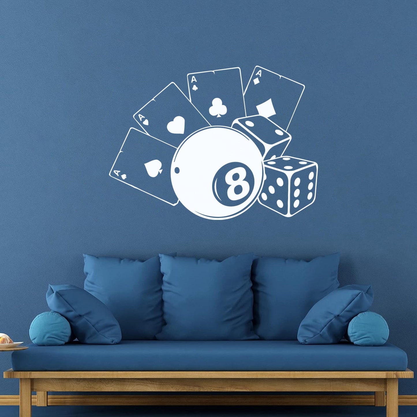 Fine Carving Stickers Playing Cards Billiards Gambling Casino Do Not Damage The Wall Surface