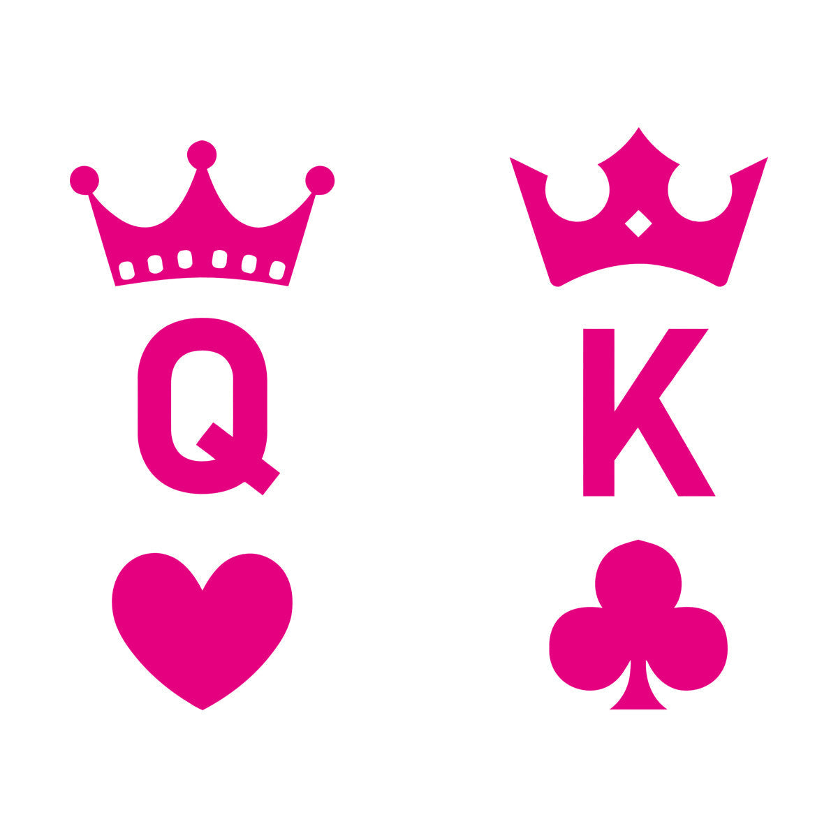 Wall Stickers Playing Cards Crown King Queen Poker Couple Multi Color Selection