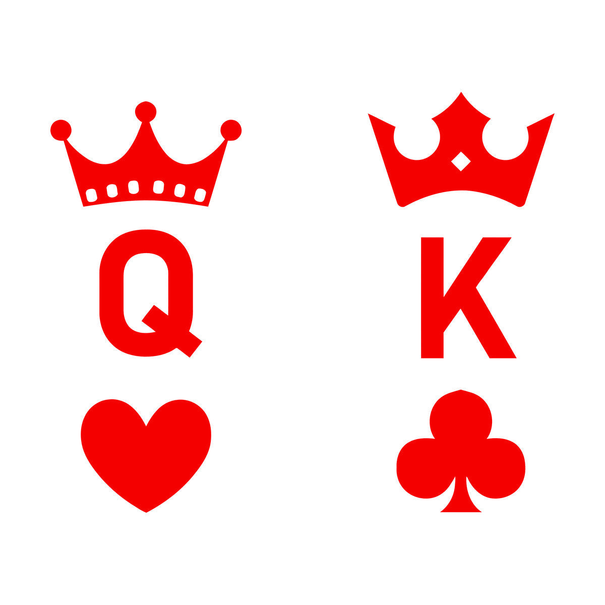 Wall Stickers Playing Cards Crown King Queen Poker Couple Multi Color Selection