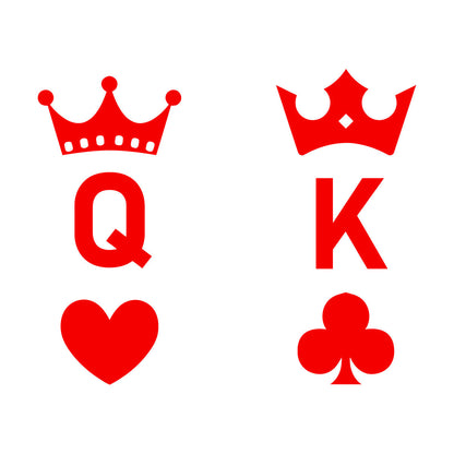 Wall Stickers Playing Cards Crown King Queen Poker Couple Multi Color Selection