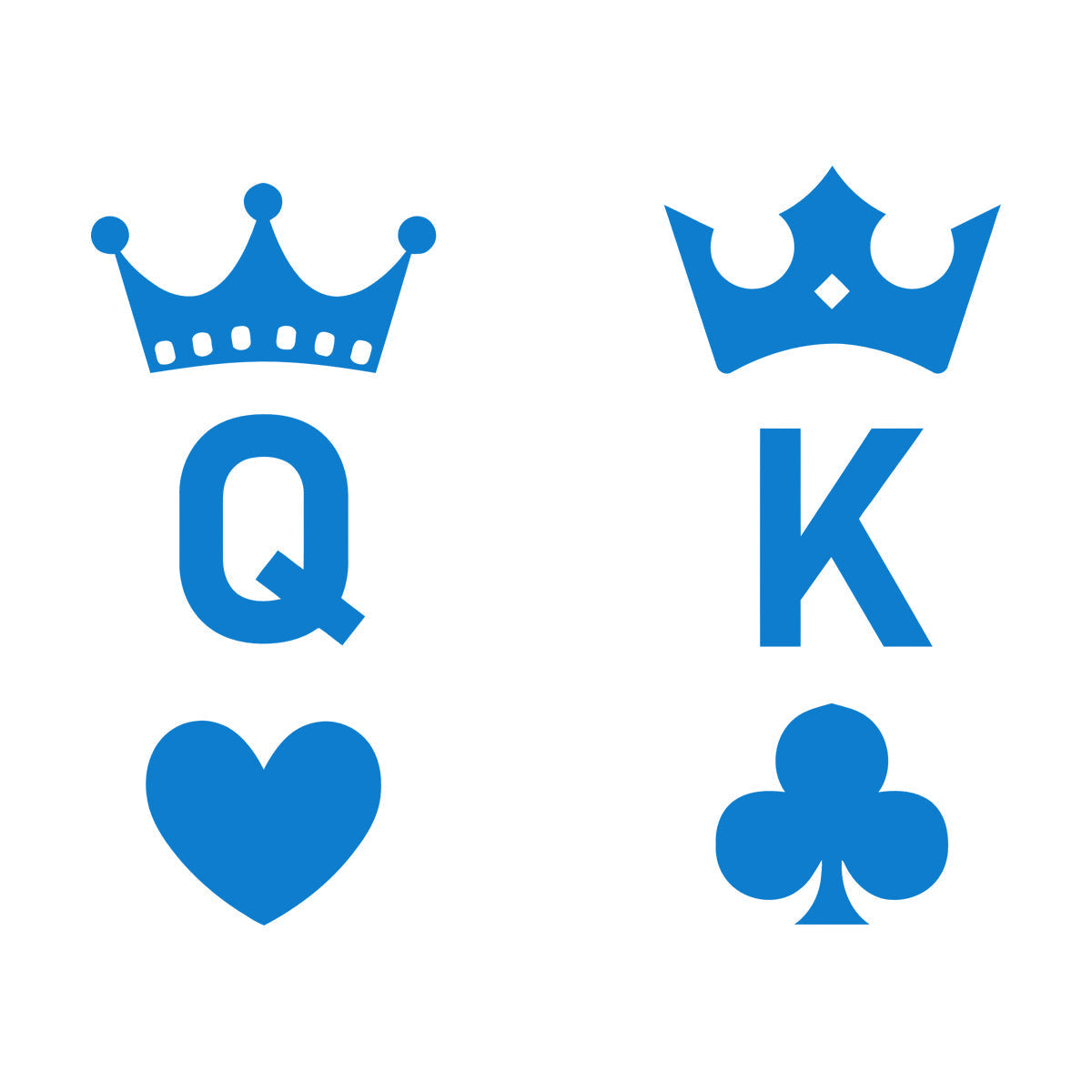 Wall Stickers Playing Cards Crown King Queen Poker Couple Multi Color Selection