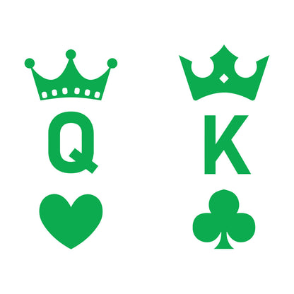 Wall Stickers Playing Cards Crown King Queen Poker Couple Multi Color Selection