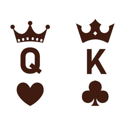 Wall Stickers Playing Cards Crown King Queen Poker Couple Multi Color Selection