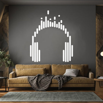 Vinyl Art Sticker Headphones Music Play Dj Teen Listen Songs Easy Installation