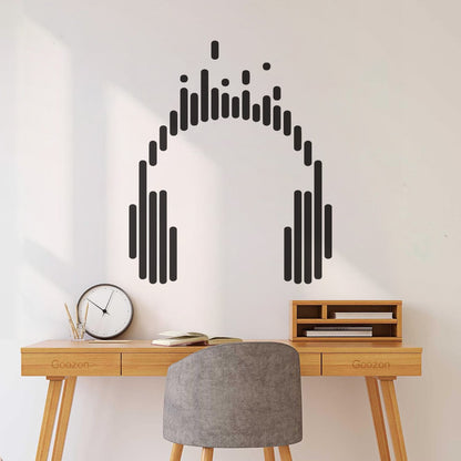 Vinyl Art Sticker Headphones Music Play Dj Teen Listen Songs Easy Installation
