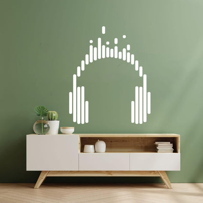 Vinyl Art Sticker Headphones Music Play Dj Teen Listen Songs Easy Installation