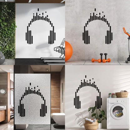 Vinyl Art Sticker Headphones Music Play Dj Teen Listen Songs Easy Installation
