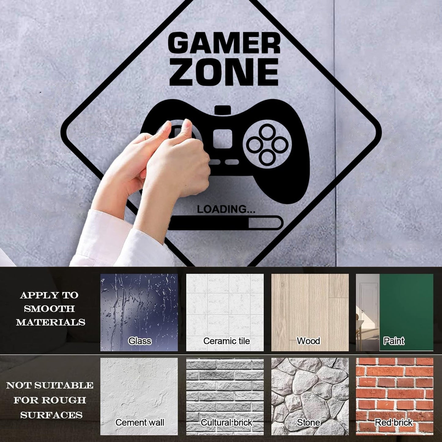 Engraving Stickers Playroom Computer Zone Gaming Joystick Art Mural Painting