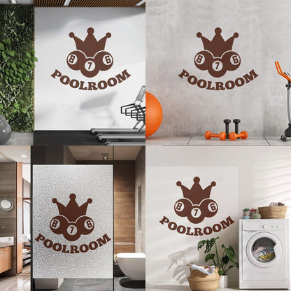 Vinyl Wall Stickers Poolroom Crown Balls Cue Billiards Hobbies Can Modify And Add Information