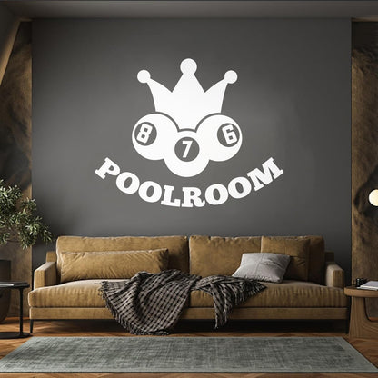 Vinyl Wall Stickers Poolroom Crown Balls Cue Billiards Hobbies Can Modify And Add Information