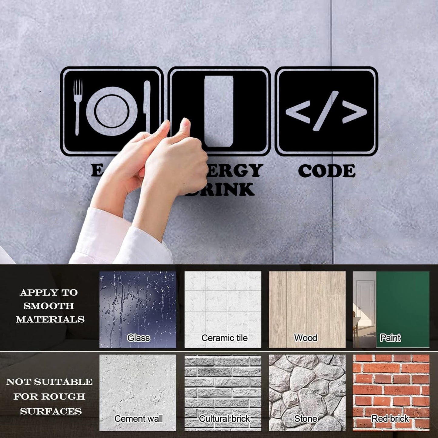 Wall Stickers Paster Paper Programmer Lifestyle Funny Programming Glass Stickers