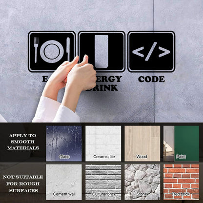 Wall Stickers Paster Paper Programmer Lifestyle Funny Programming Glass Stickers