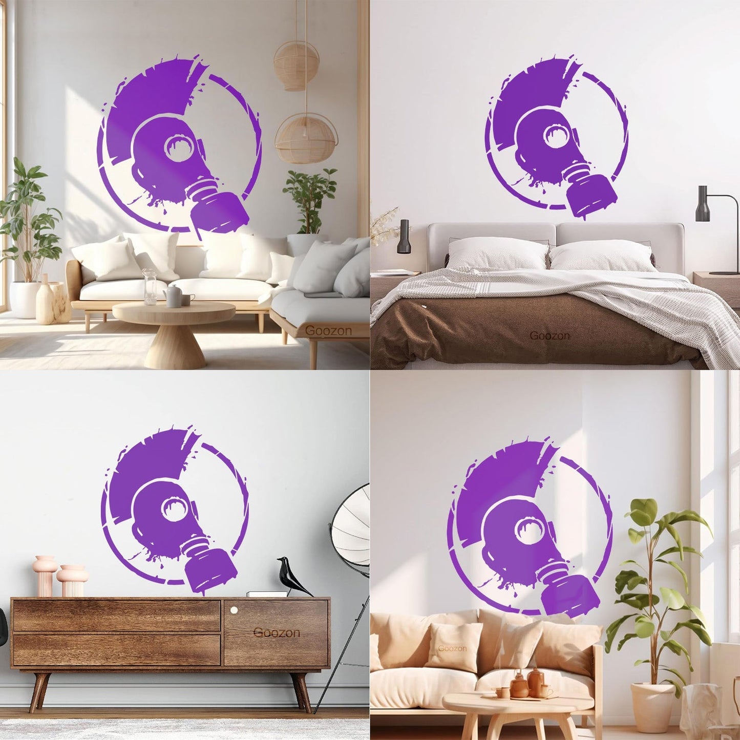 Wall Vinyl Sticker Decor Punk Style Subculture Mohawk Gas Mask Store Decoration