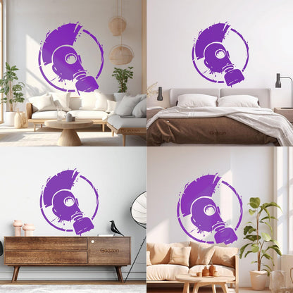 Wall Vinyl Sticker Decor Punk Style Subculture Mohawk Gas Mask Store Decoration