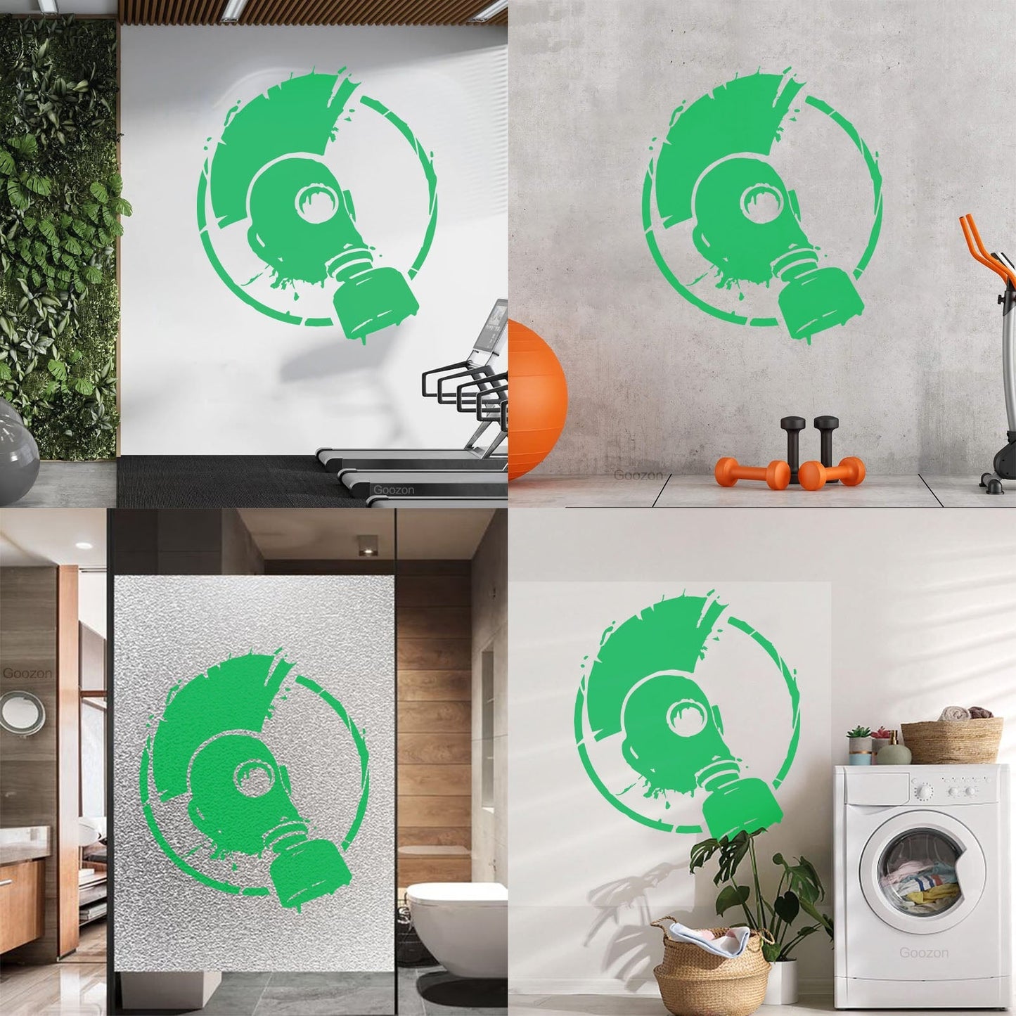 Wall Vinyl Sticker Decor Punk Style Subculture Mohawk Gas Mask Store Decoration