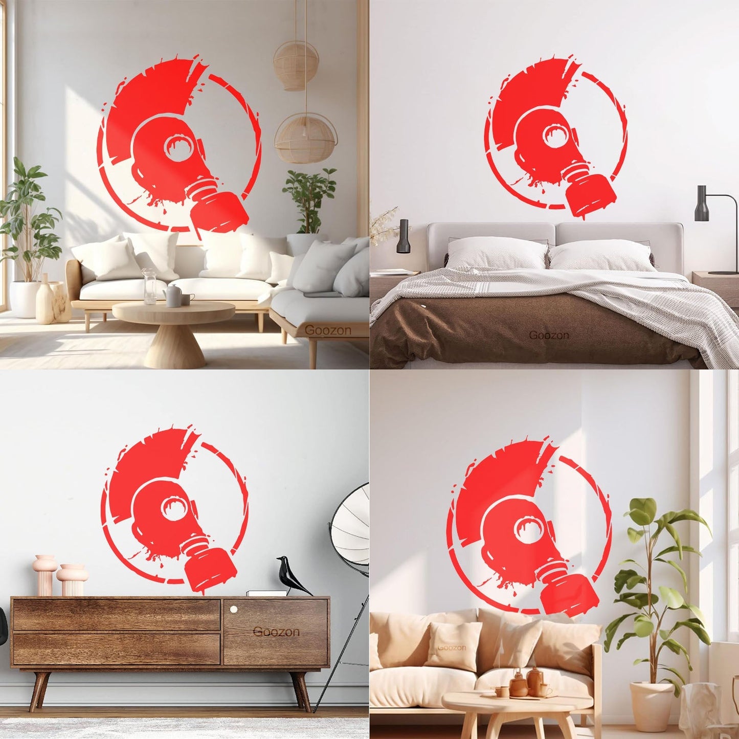 Wall Vinyl Sticker Decor Punk Style Subculture Mohawk Gas Mask Store Decoration