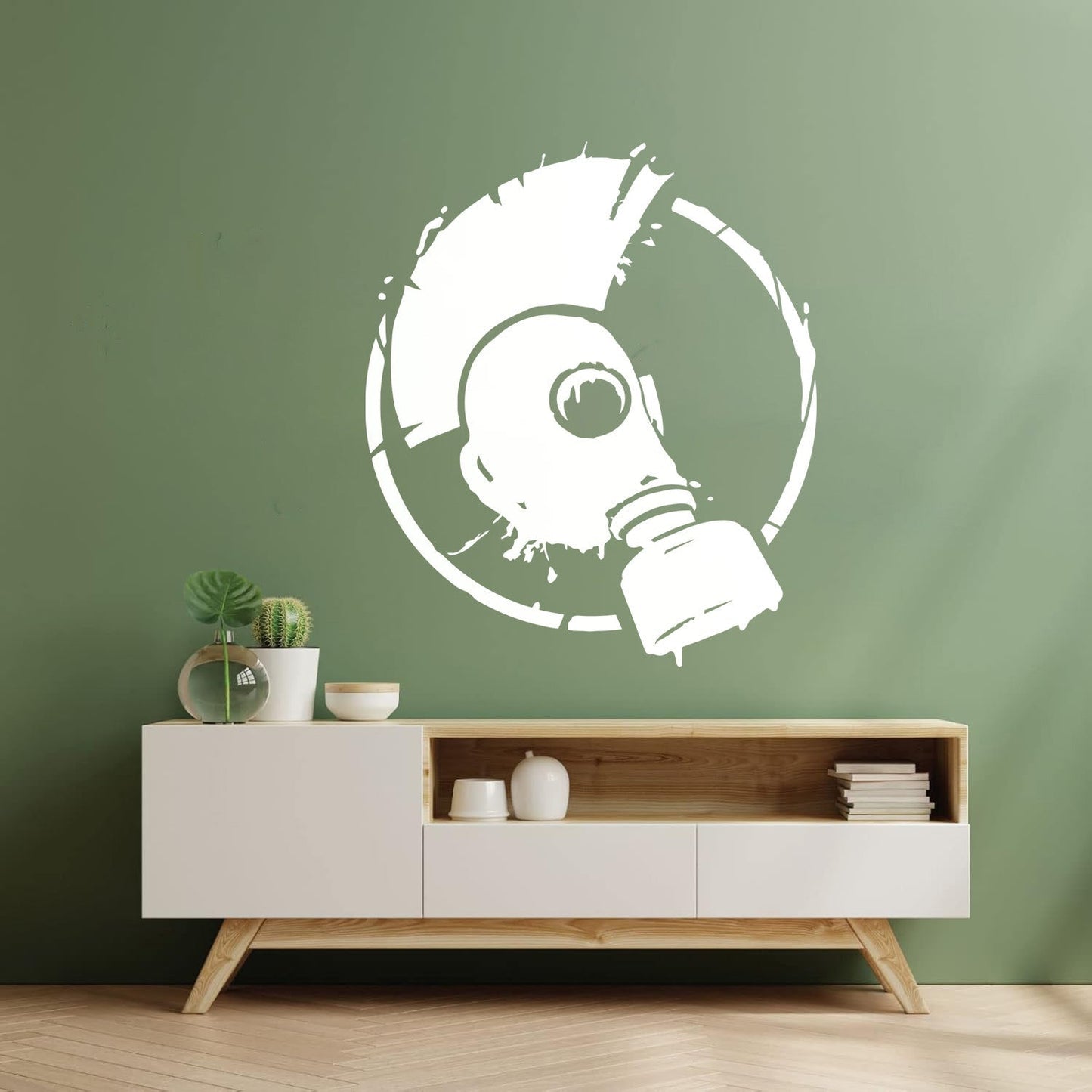 Wall Vinyl Sticker Decor Punk Style Subculture Mohawk Gas Mask Store Decoration