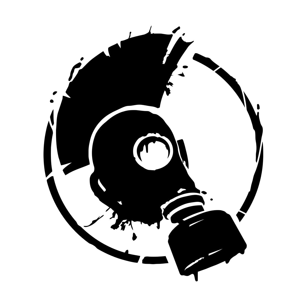 Wall Vinyl Sticker Decor Punk Style Subculture Mohawk Gas Mask Store Decoration