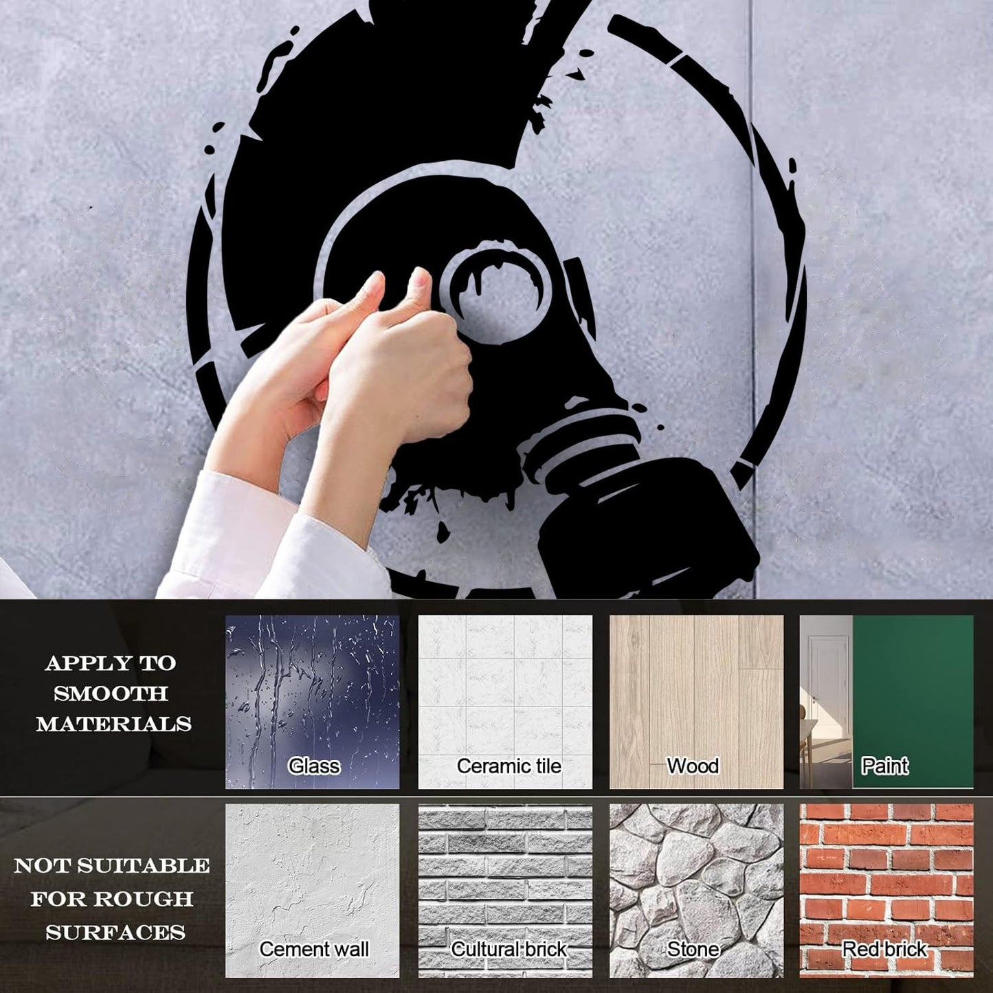 Wall Vinyl Sticker Decor Punk Style Subculture Mohawk Gas Mask Store Decoration