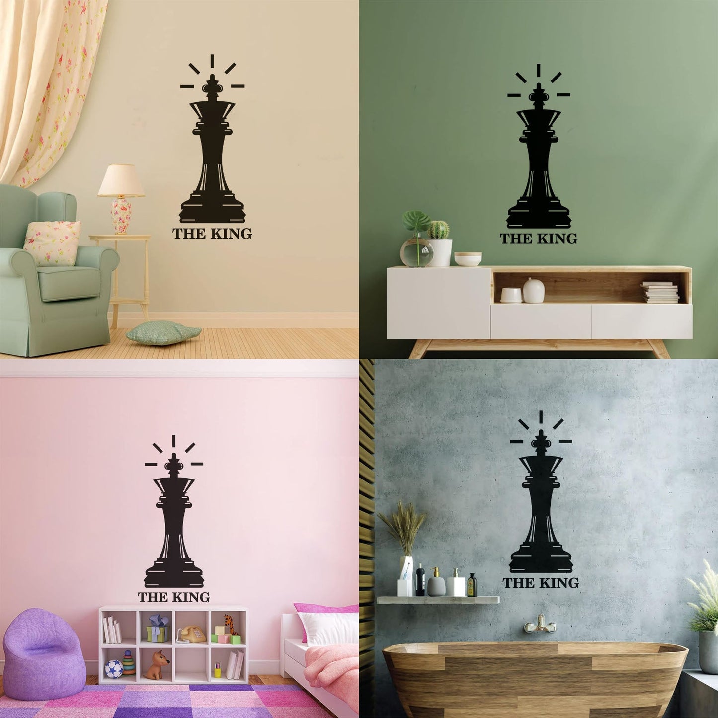 Fine Carving Stickers Queen Chess Piece The King Intellectual Game Club Tattoo Culture