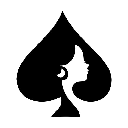Wall Stickers Queen Of Spades Playing Cards Poker Removable Without Leaving Glue