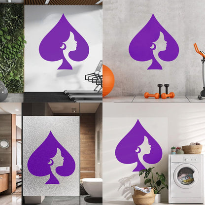 Wall Stickers Queen Of Spades Playing Cards Poker Removable Without Leaving Glue