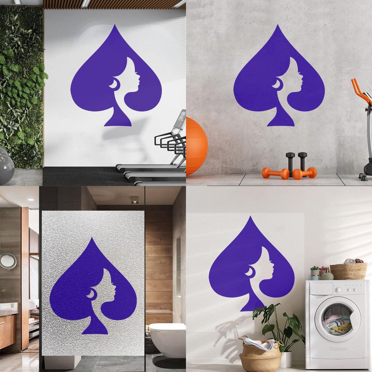 Wall Stickers Queen Of Spades Playing Cards Poker Removable Without Leaving Glue