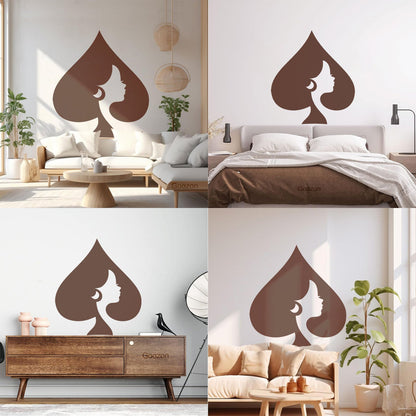 Wall Stickers Queen Of Spades Playing Cards Poker Removable Without Leaving Glue