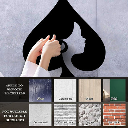 Wall Stickers Queen Of Spades Playing Cards Poker Removable Without Leaving Glue