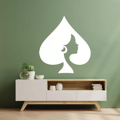 Wall Stickers Queen Of Spades Playing Cards Poker Removable Without Leaving Glue