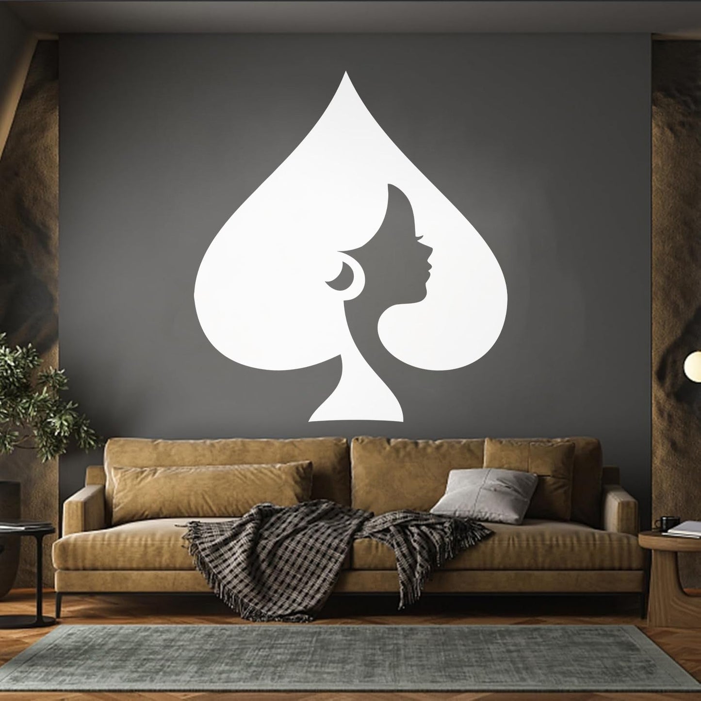 Wall Stickers Queen Of Spades Playing Cards Poker Removable Without Leaving Glue