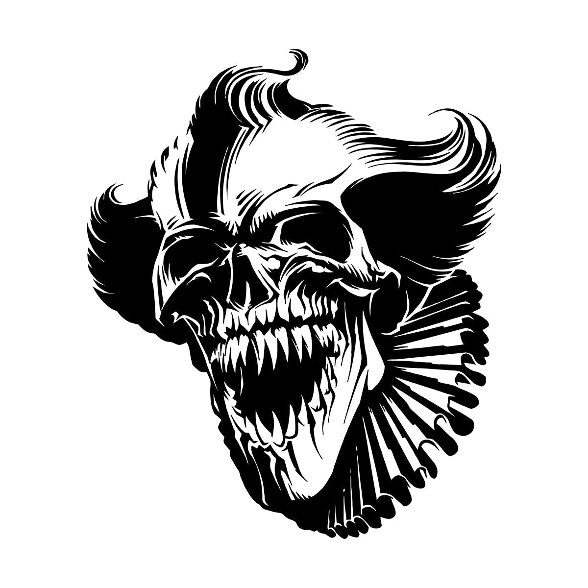 Lettering Decals Scary Clown Skull Grin Monster Fear Horror Equipped With Transfer Film Kit