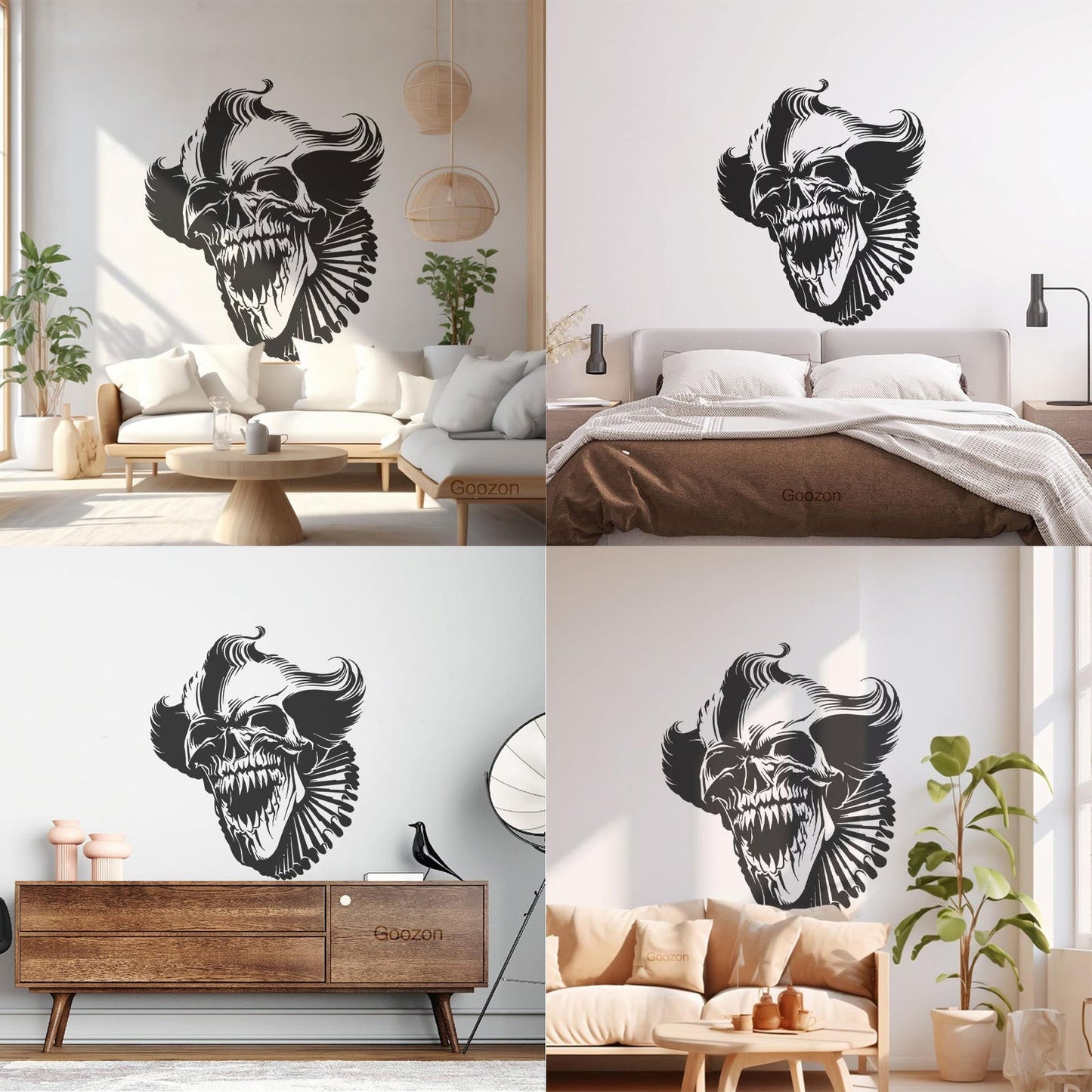 Lettering Decals Scary Clown Skull Grin Monster Fear Horror Equipped With Transfer Film Kit