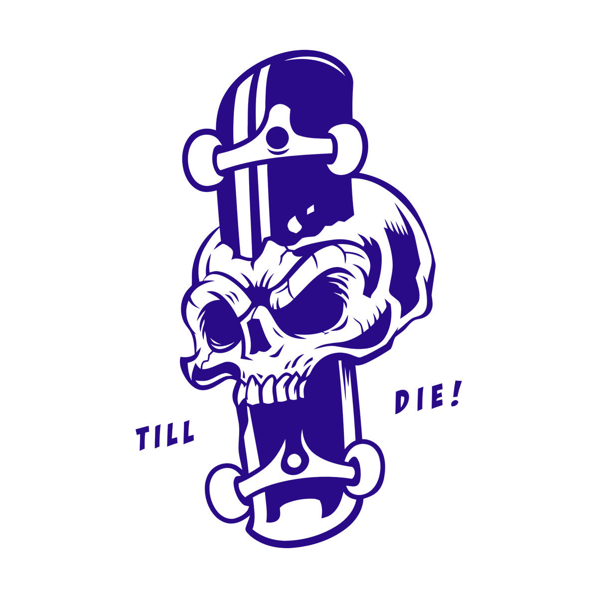 Lettering Stickers Skeleton Boards Till Die Skateboarding Skull Art Mural Painting