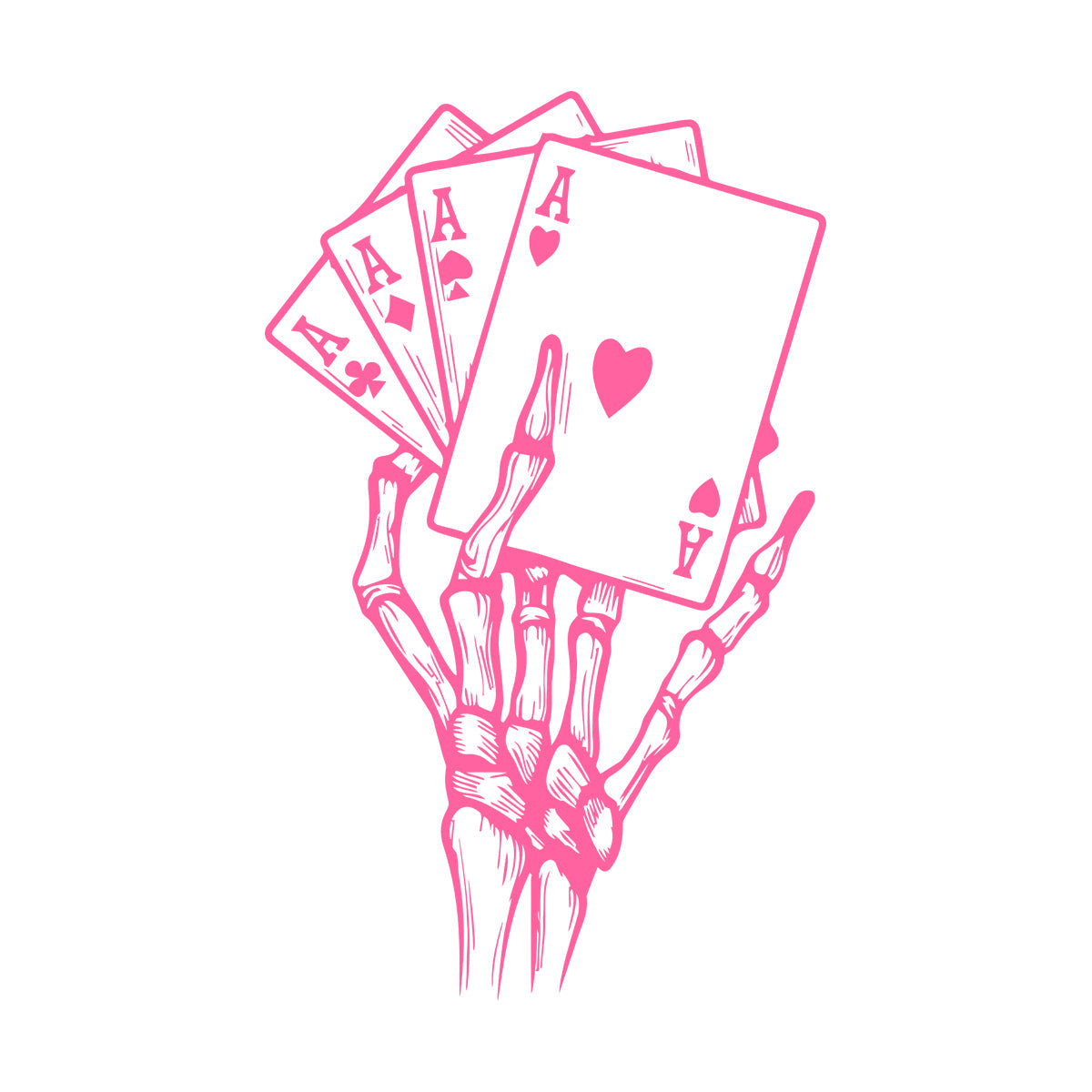 Wall Decals Paster Paper Skeleton Hand Drawings Playing Cards Aces Multiple Size Options
