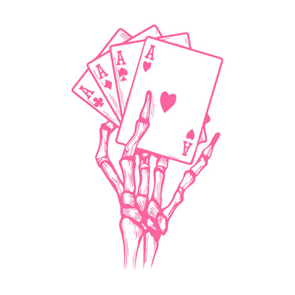 Wall Decals Paster Paper Skeleton Hand Drawings Playing Cards Aces Multiple Size Options