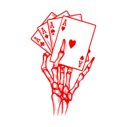 Wall Decals Paster Paper Skeleton Hand Drawings Playing Cards Aces Multiple Size Options