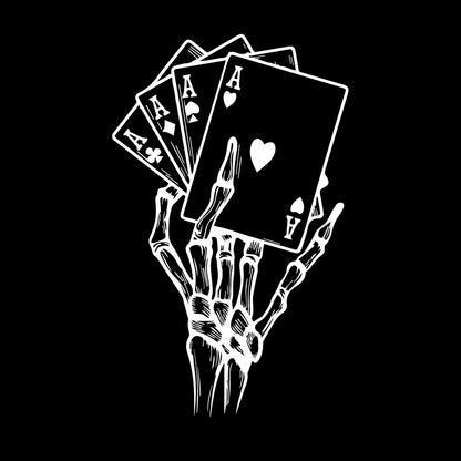 Wall Decals Paster Paper Skeleton Hand Drawings Playing Cards Aces Multiple Size Options