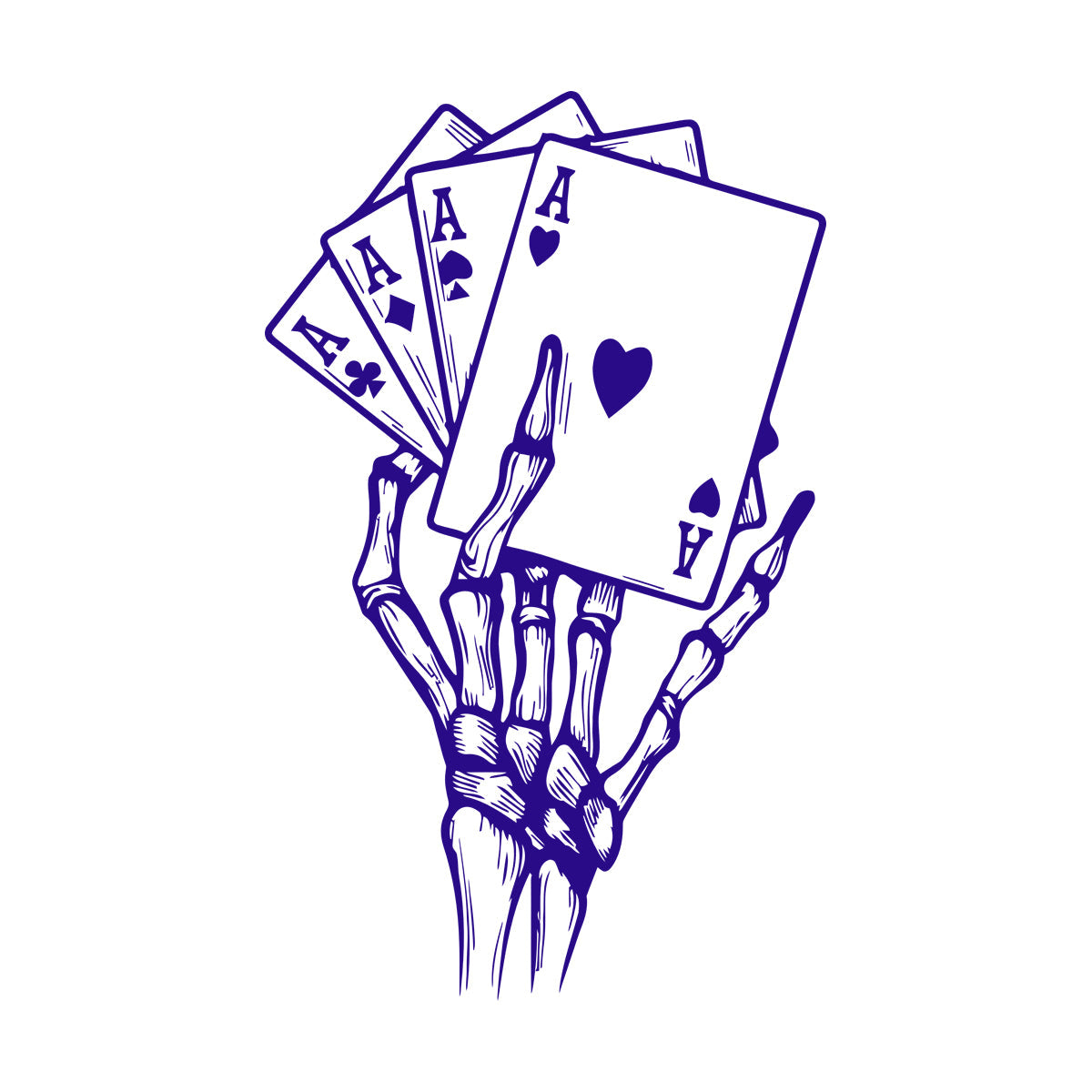Wall Decals Paster Paper Skeleton Hand Drawings Playing Cards Aces Multiple Size Options