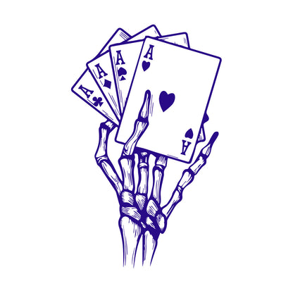 Wall Decals Paster Paper Skeleton Hand Drawings Playing Cards Aces Multiple Size Options