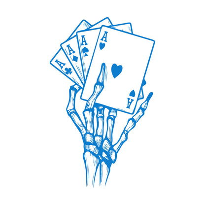 Wall Decals Paster Paper Skeleton Hand Drawings Playing Cards Aces Multiple Size Options